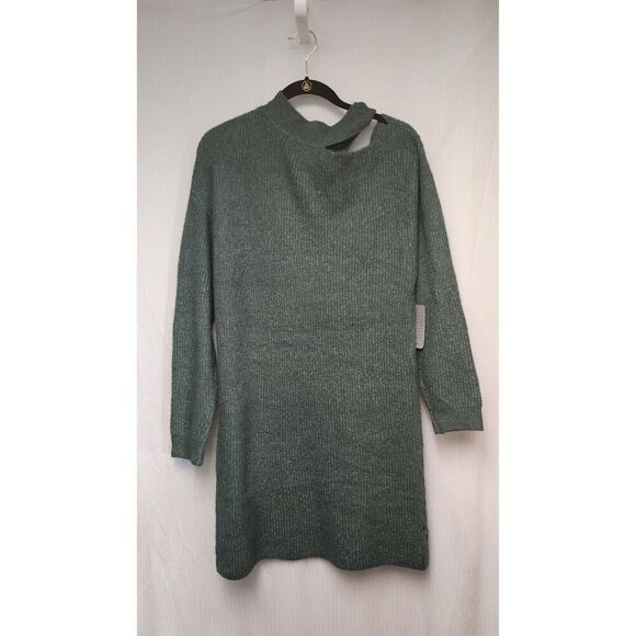 STITCHDROP Nordstrom Above Keyboard Knit Sweater Dress NWT Frog Green Size L - Picture 4 of 9